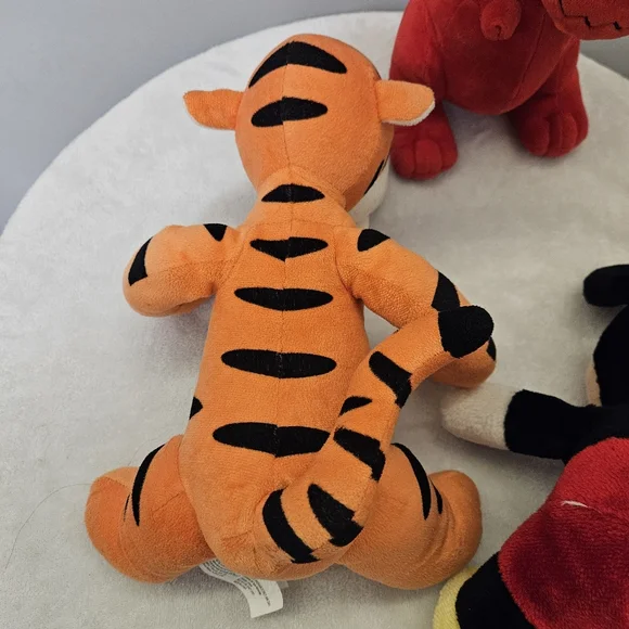 Disney Plush Trio - Black Mickey, Orange Tigger, Red Dinosaur - Picture 9 of 12